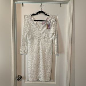 Panhandle white lace dress - Size large new with tags